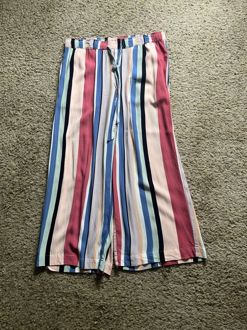 Striped Wide-Leg Misses Pants - Multicolor